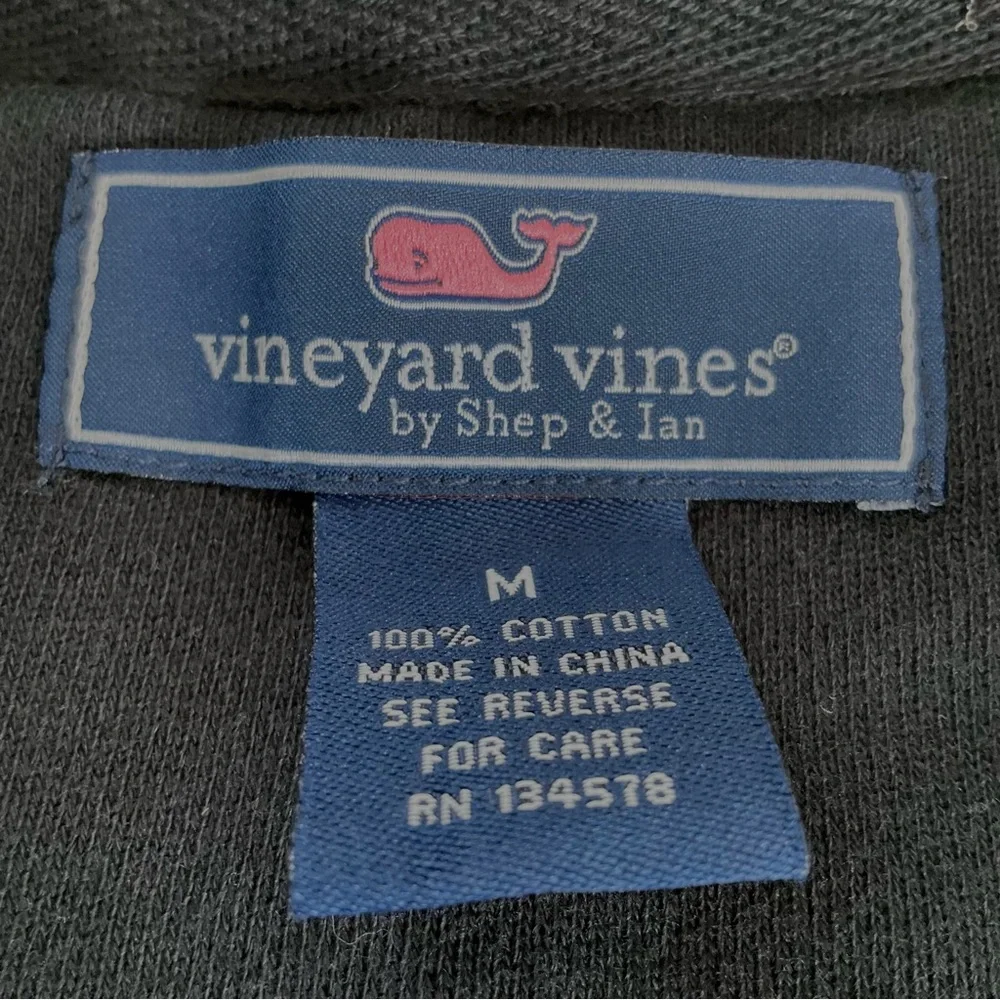 Vineyard Vines 1/4 Zip Pullover Sweatshirt Black Red Shirt Men’s M - Picture 16 of 16